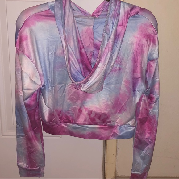 Tie dye hooded crop top sweatshirt  NWT - Picture 5 of 7